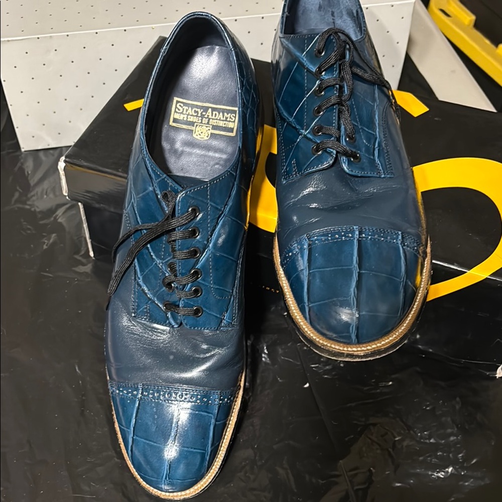 Stacy Adams Men's Blue Leather Shoes